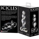 Icicles No. 47 - stekleni analni dildo s trojnimi kroglicami (prosojen) | Shoptok.si