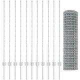 vidaXL Euro ograja z 22 U stebrički Srebrna 1,2x25 m Jeklo, (22085177) | Shoptok.si