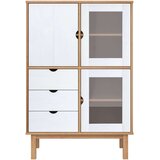  Visoka komoda OTTA smeđe-bijela 85x43x125 cm masivna borovina | shoptok.hr