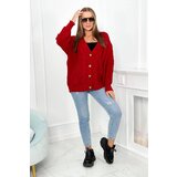 Kesi Button-down sweater with puff sleeves red | shoptok.hr