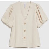 Marisse Beige Viscose And Linen Shirt | Shoptok.si