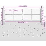  Vrtna vrata od pocinčanog čelika 400x150 cm srebrne boje | shoptok.hr