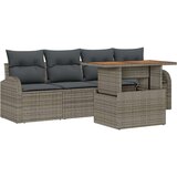  Set od 5 komada vrtne sofe s jastučićima Siva Poli Ratan 2-sjedna vrtna sofa sa skladištem i jastučićima Siva Poli Ratan | shoptok.hr