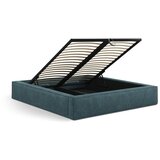 Micadoni Plavi tapecirani bračni krevet s prostorom za odlaganje s podnicom 180x200 cm Simon Darren – | shoptok.hr