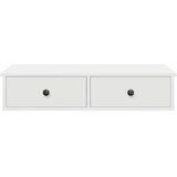  Zidna polica s ladicama bijela 80x34x17 cm izrađeno drvo | shoptok.hr