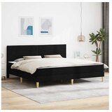 vidaXL Okvir kreveta s madracem Crna 180 x 200 cm Tkanina - Crna 180 x 200 cm | shoptok.hr