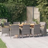 vidaXL 11-dijelni vrtni blagovaonski set s jastucima sivi | shoptok.hr