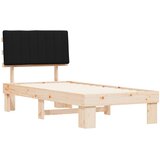  Krevetni okvir s tapiciranim uzglavljem Crna 90 x 200 cm | shoptok.hr
