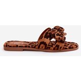 Boto Flat Women's Slippers With Bow Leopard Brown Tobin | Shoptok.si