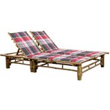 The Living Store Ležalnik za 2 osebi z blazinami bambus - Ležalnik, (21483522) | Shoptok.si