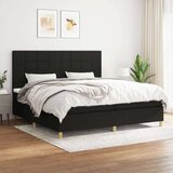  Box spring postelja z vzmetnico črn 200x200 cm blago, (20761180) Cene