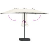 vidaXL Vrtni dežnik Peščena 385 x 209 x 244 cm blago | Shoptok.si