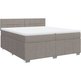 vidaXL Box spring postelja z vzmetnico taupe 200x200 cm blago, (21308745) | Shoptok.si