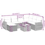  8-dijelni set vrtnih sofa od poliratana s jastucima svjetlosivi | shoptok.hr