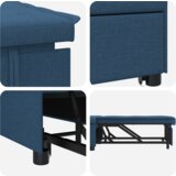vidaXL Kauč na razvlačenje 3-u-1 plavi tkanina | shoptok.hr