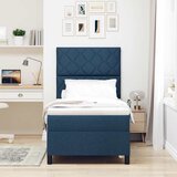  Krevet s opruga kutije s uzglavljem Plava 90 x 190 cm tkanina | shoptok.hr