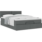 vidaXL Otomanska postelja z vzmetnico siv 140x190 cm blago | Shoptok.si