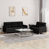  2-dijelni set sofa s jastucima crni od tkanine | shoptok.hr