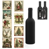 Praznična steklenica s pripomočki za vino -MALA - Božič