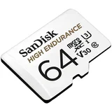 64GB High Endurance microSD Class 10 U3 V30 memory card with adapter