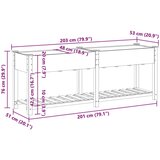 vidaXL Vrtni lončnik s policami 203x53x76 cm Iz trdega lesa jelke, (22010926) | Shoptok.si