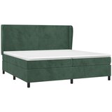  Krevet s oprugama i madracem tamnozeleni 200x200 cm baršunasti | shoptok.hr