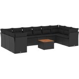  The Living Store Vrtna sedežna garnitura 11-delna z blazinami črn poli ratan - Vrtna Sedežna Garniture, (21443693) | Shoptok.si