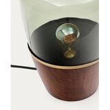 Kave Home Zelena/v temni naravni barvi namizna svetilka s steklenim senčilom (višina 30 cm) Silex – | Shoptok.si