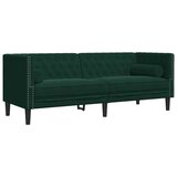  2-dijelni set sofa Chesterfield tamnozeleni baršunasti | shoptok.hr