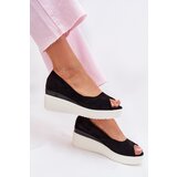 Boto Women's Wedge Sandals Made of Eco Suede Black Velira | shoptok.hr