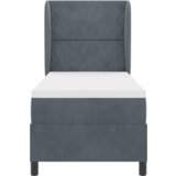 vidaXL Box Spring postelja z vzmetnico temno siva 80x200 cm žamet | Shoptok.si