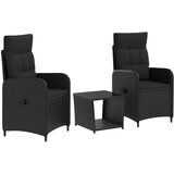  Set lounge namještaja za vrt 3 kom. Crna | shoptok.hr