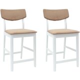  Trpezarijske stolice 2 pcs Bijelo 48 x 49 x 95 cm - Bijela i smeđa | shoptok.hr