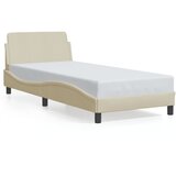 The Living Store Posteljni okvir z vzglavjem krem 90x190 cm blago - Posteljni Okvir, (21497810) | Shoptok.si