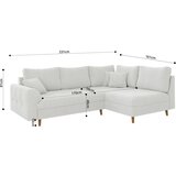 Ropez Bijela kutna garnitura od bouclé tkanine (s desnim kutom/u obliku slova L) Ariella – | shoptok.hr
