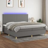 Krevet box spring s madracem LED tamnosivi 200x200 cm tkanina | shoptok.hr