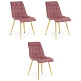  SPLIT stolica - tamnoružičasti baršun / zlatne noge x 3 | shoptok.hr