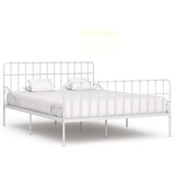  Za krevet s podnicama bijeli metalni 200 x 200 cm Cijene