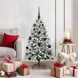 vidaXL Umestno božično drevo Zelena in Bela 120 cm PVC in kovina | Shoptok.si