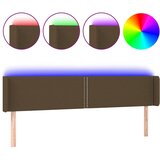 Maison Chic led posteljno vzglavje - vzglavna omarica - nočna omarica temno rjavo 183x16x78/88 cm blago, (21711699) | Shoptok.si