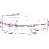  Okvir kreveta s uzglavljem 200 x 200 cm od masivne borovine | shoptok.hr