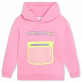 Marc Jacobs Otroški pulover roza barva, s kapuco