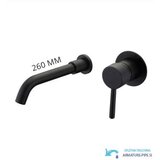  črna stenska armatura z mešalnim izlivom | črna pipa eyn WB1353 - 26 cm | Shoptok.si