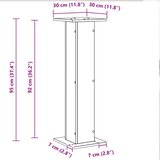  Stalak za biljke 2 pcs Crni hrast 30 x 30 x 95 cm | shoptok.hr
