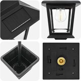 Solarna lampa s postoljem i saksijom Crna 32 x 32 x 158 cm | shoptok.hr