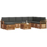  Set vanjskih sofa 9 kom. Prirodna i antracit | shoptok.hr