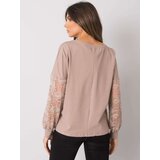 RUE PARIS Blouse-RV-BZ-7342.03-dark beige | Shoptok.si