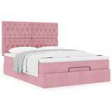  Otomanska postelja z vzmetnicami roza 140x190cm žamet, (22054018) | Shoptok.si