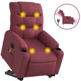 vidaXL Električni masažni naslonjač na podizanje od tkanine boja vina | shoptok.hr