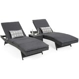  Set vrtnih ležaljki od tehnoratana Bora Bora Grey / Grey Melange sa stolom | shoptok.hr